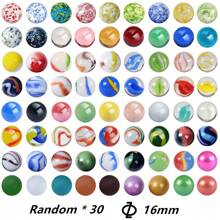30 件复古 16 毫米多色随机非重复玻璃弹珠、玻璃猫眼珠，非常适合万圣节、圣诞节礼物