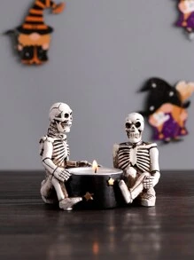 1 szt. Żywica Kreatywny Duch/Czaszka Halloween Dekoracja Domu Świecznik Do Salonu, Przedpokoju, Pokoju Studialnego, Szafki TV Najlepsze Prezenty