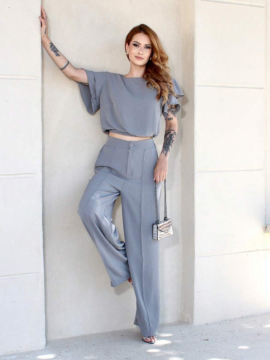 Women's Set New Fashion 2023 - 灰色 - 查看 1