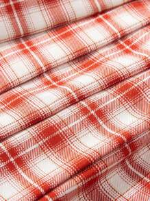 mini bala Summer Grid Pattern Skirt - Red - View 7