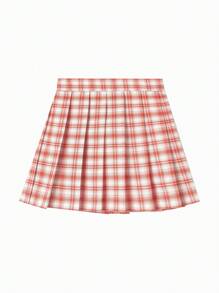 mini bala Summer Grid Pattern Skirt - Red - View 4