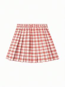 mini bala Summer Grid Pattern Skirt - Red - View 5