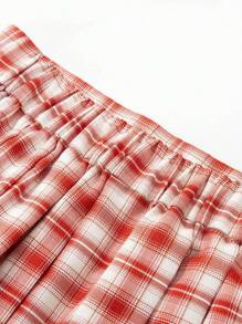 mini bala Summer Grid Pattern Skirt - Red - View 6