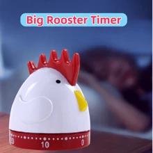 1pc Creative Chicken Shaped Mechanical Timer With Rooster, Hatching Chick, Hen, And Egg Designs, Cute Compact Countdown Timer With Loud Alarm, Suitable For Kitchen, Bedroom, Study, Workout, No Battery Required - White - View 3