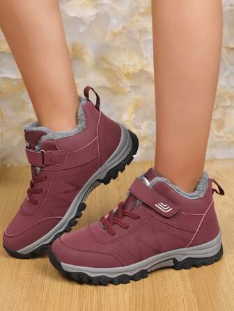 Women's Winter Snow Boots, Thick Sole Outdoor Anti-Slip Warm Insulated Hiking Shoes