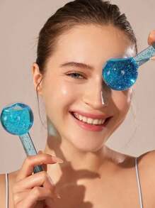 Crystal Facial Cooling Ice Balls - 1pc, Powder Blue, Fragrance-Free For Face & Neck Care Ice Globes For Facials,Beauty,Skin Care Products,Spa,Self Care,Skin Care Tools,Face Care,Esthetician Supplies,Massage,Face Massage Tool,Face Roller,Ice Roller,Ice Roller Face