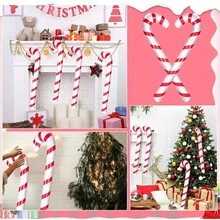 1pc Inflatable Candy Cane Christmas Decorations For Party And Outdoor Holiday Decorations, Non-Electric, Feather-Free Large Inflatable Candy Cane Balloons - Multicolor - View 4