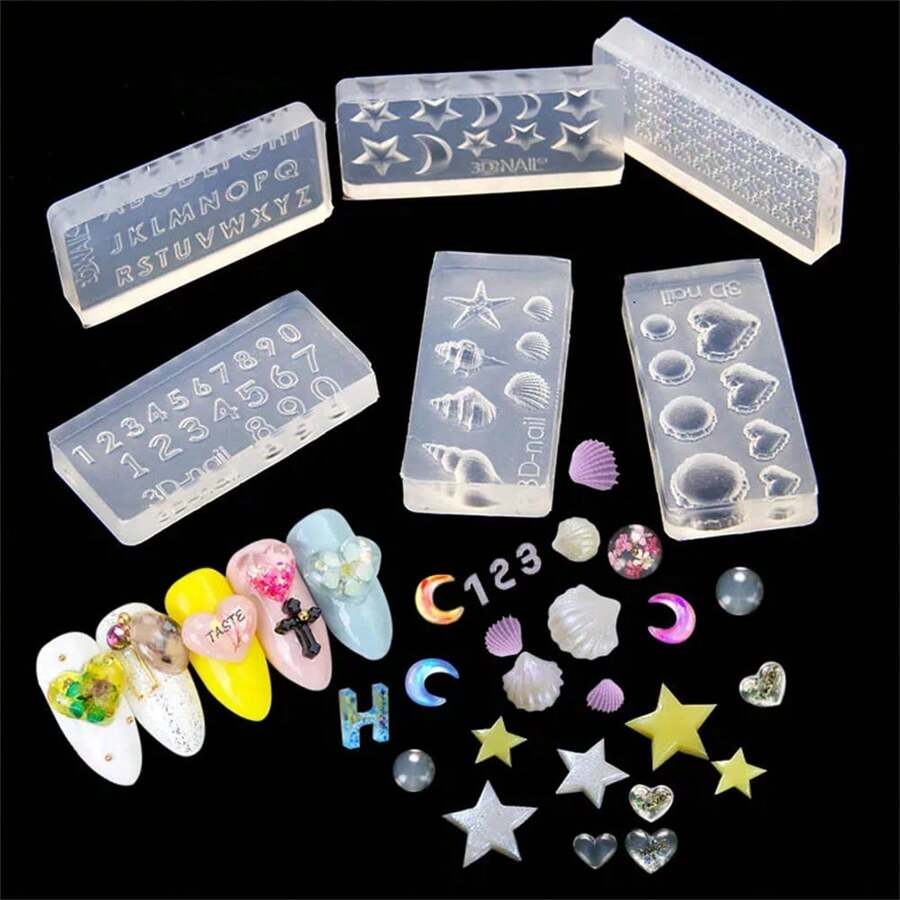 1pc 3D Silicone Resin Mold For Nail Art Decorations Silicone Molds DIY Jewelry Earring Pendant Design Nail Art Manicure