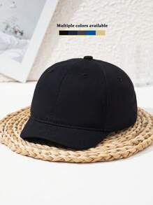 1 件男女通用纯色帽檐休闲海滩街头可爱涤纶拼接棒球帽，休闲，春秋