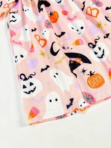 Robe décontractée à manches longues avec imprimé numérique de fantôme de dessin animé pour enfants pour Halloween, taille petite fille