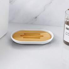 1/4/6件套浴室配件套装，塑料浴室配件，牙刷架，漱口杯，皂液器，肥皂盒，马桶刷，垃圾桶家居浴室装饰浴室配件浴室收纳夏季 - 白色 - 查看 8