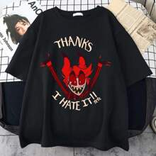 Alastor Thanks I Hate It Aesthetic Unisex T-Shirt - 黑色 - 查看 2
