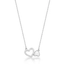 Silver Hollow Heart Necklace - Bạc - Xem 1