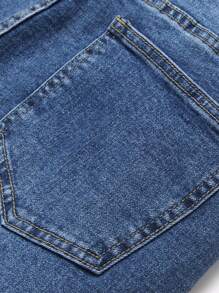 Men's Pocket Distressed Elastic Denim Jeans - Medium Wash - View 3