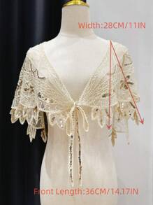 Elegante vintage sprankelende kraagstrik sjaal: glinsterende boho avondjurk accessoire voor vrouwen