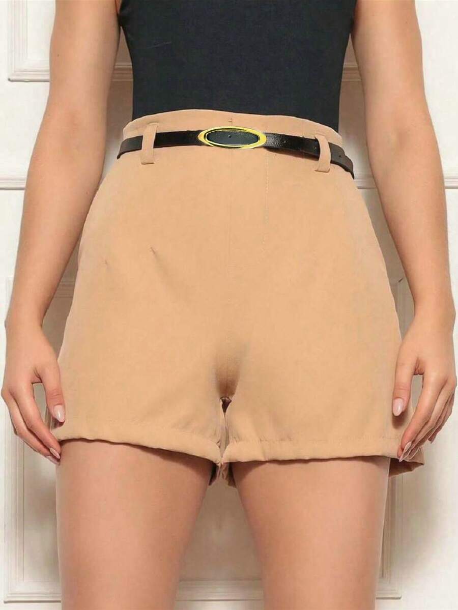 FW Modas Tailored Shorts (Linen) With Belt 2023 - Màu Khaki - Xem 1