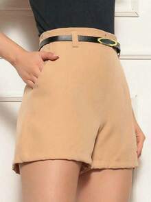 FW Modas Tailored Shorts (Linen) With Belt 2023 - Màu Khaki - Xem 2