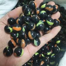 30 件复古 16 毫米多色随机非重复玻璃弹珠、玻璃猫眼珠，非常适合万圣节、圣诞节礼物
