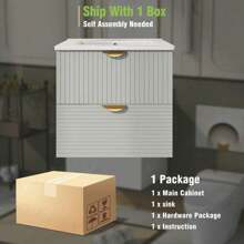 Modern 24-Inch Wall-Mounted Bathroom Vanity With 2 Drawers, Green - Ideal For Small Bathrooms,Victory Store