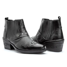 Men's Black Country Texan Whip Agricultural Livestock Boot - 黑色 - 查看 3
