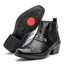Men's Black Country Texan Whip Agricultural Livestock Boot - 黑色 - 查看 2