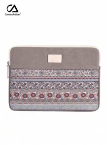 Canvas Artisan Shockproof Laptop Sleeve Bag Canvas Notevbook Bag Slim Waterproof Laptop Case, Laptop Bags, Portable Laptop Sleeves Compatible With Macbook - Grey - View 2