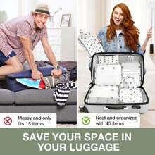 Packing Cubes For Suitcases,Packing Cubes With Shoe Bag, Cosmetics Bag, Clothing Bag, Accessories Bags Packing Cubes For Travel Luggage Organizer Women Men - 仙人掌8件套裝 - 查看 6