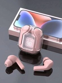 Wireless TWS Space Cabin Earbuds - Crystal-Clear Sound, Transparent Design With LED Digital Display, Ultra Long Standby, Touch Volume Control, Condenser Microphone, And Rechargeable Lithium-Polymer Battery For Music And Hands-Free Calling,Transparent Fashion Wireless Connectivity, Universally Compatible With All Smartphones, Enjoy Crisp, Distinct Sound In Style