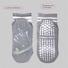 5 Pairs Grip Socks For Women, Non Slip Pilates Yoga Socks With Double Stripes Non Slip Socks For Workout, Ballet, Athletic Socks