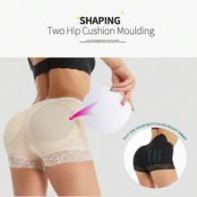 Women's Shapewear Leggings, Butt Lifting, Tummy Control, Lace Trim Padded Booty Shorts, Waist & Abdomen Shaping Fitness Underwear For - Apricot - View 6