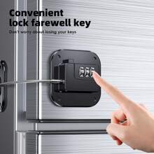 1 件装带密码的冰箱门锁，儿童防护冰箱门锁密码锁，适用于厨房冰柜、橱柜和抽屉、壁橱、窗户 - 黑色