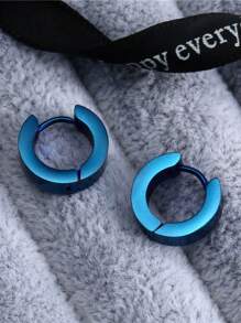 不锈钢男女环形耳环穿孔耳环，男士环形耳环耳穿孔首饰，耳骨夹耳环穿孔耳钉，男女皆宜 - 彩色 - 查看 7