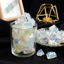 50g/Bag Crystal Raw Stone Opalite Crystal Gem Specimen Aromatherapy Stone Opal Unpolished Collection Home Decoration - Electroplated Protein Rough Stone - View 10
