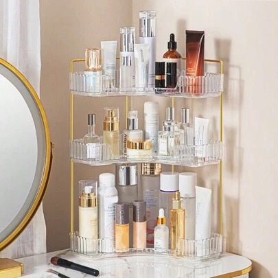 1个多功能化妆品转角收纳架，大容量浴室梳妆台收纳盒，透明桌面收纳盒，多层高承重浴室/厨房收纳袋，化妆包，梳妆台，旅行，化妆包，收纳，化妆品整理盒，化妆包，洗漱包，桌面收纳盒，化妆包，化妆袋，化妆品整理盒，梳妆台配件，化妆袋，化妆包，珠宝盒，化妆刷架，化妆刷架，香水整理盒，化妆包，女士礼物，圣诞礼物，女士礼物创意