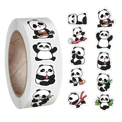 500 件熊猫胶带贴纸卷乙烯基贴纸剪贴簿、日记、笔记本电脑、保险杠、滑板、水瓶、电脑、手机、卡通动漫