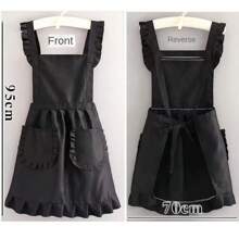 Lovely Lace Aprons Waterproof Cross Back Cooking Aprons Large Pockets Cute Art Painting Apron For Florist Shop