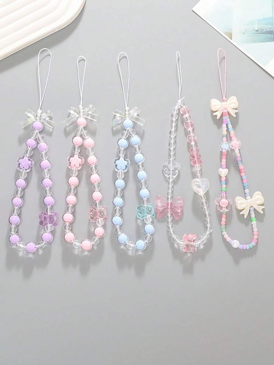 1 件可爱透明水晶蝴蝶结包包吊坠手机吊坠,包包配件人造水晶吊坠,可爱人造水晶串珠手链钥匙扣,复古魅力钱包包包背包汽车吊饰,适合女士和女孩,透明水晶吊坠适合送给朋友、亲戚、恋人的礼物 - 彩色 - 查看 1