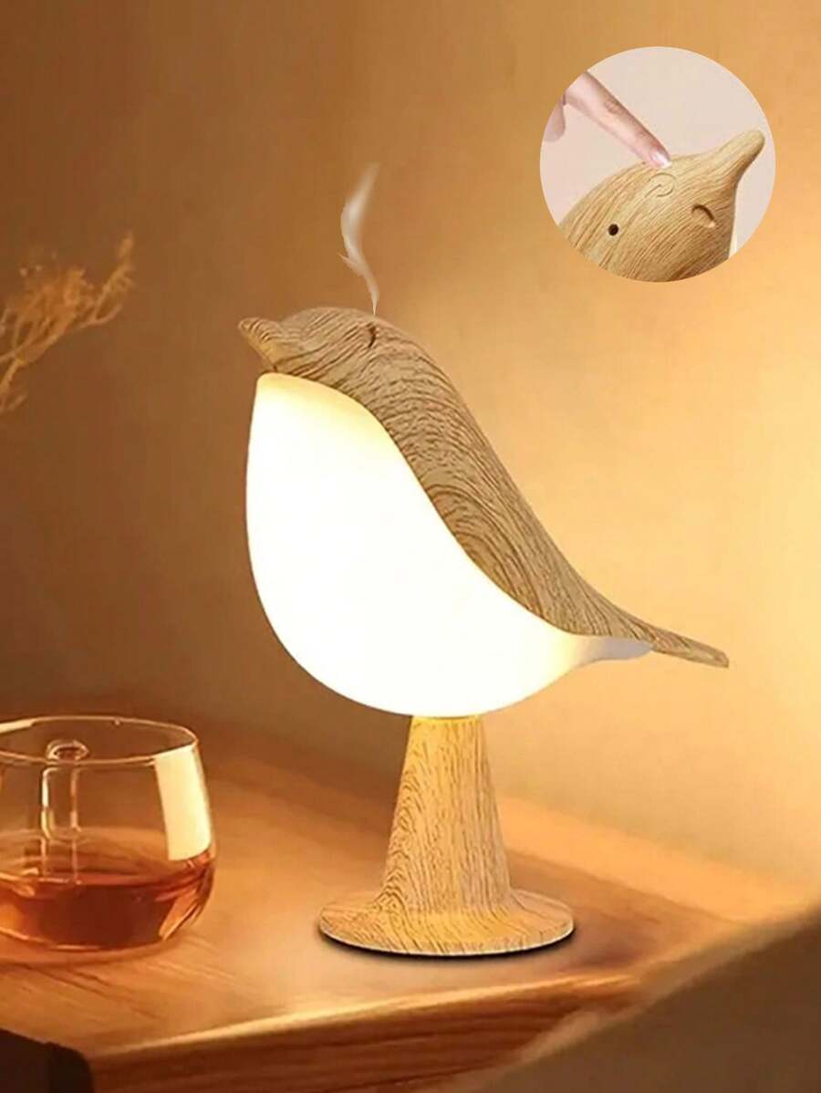 1 máy xông hương thơm Creative Magpie, đèn bàn LED hình chú chim dễ thương, đèn xông hương liệu cảm ứng, đèn ngủ hình chú chim Magpie có thể sạc lại, dùng cho văn phòng tại nhà - Nhiều màu - Xem 1