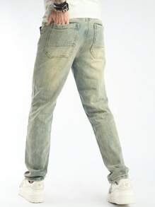 Men's Vintage Loose Fit Straight Leg Jeans - Bronze - View 2