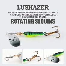 Rotating Metal Spinner Fishing Lures 11g 15g 18g Sequins Iscas Artificial Baits Metal VIB Hard Crap Bass Pike Treble Hook Tackle - Multicolor - View 4