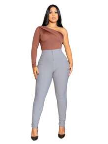 Calça Feminino Skinny Montaria Com Ziper E Detalhes Dos Lado