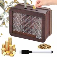 Hộp đựng tiền Euro có quầy, Hộp đựng tiền tiết kiệm bằng gỗ, Hộp đựng tiền tiết kiệm, Hộp đựng tiền xu, Heo đất đựng tiền bằng gỗ cho thanh thiếu niên, người lớn để tạo quỹ khẩn cấp Quà tặng tốt nhất - màu đen - Xem 12