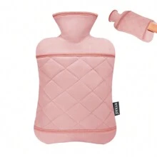 Large Pain Relief Hot Water Bottle, Warm Water Bottle, Heating Pad, Bed Warmer, 2 Liter,  PVC Material, Hot And Cold Therapy. - 粉色 - 查看 1