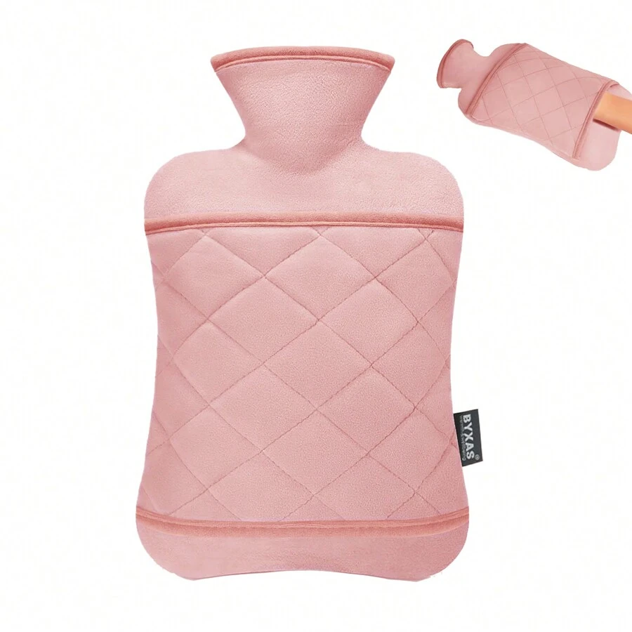 Large Pain Relief Hot Water Bottle, Warm Water Bottle, Heating Pad, Bed Warmer, 2 Liter,  PVC Material, Hot And Cold Therapy. - 粉色 - 查看 1
