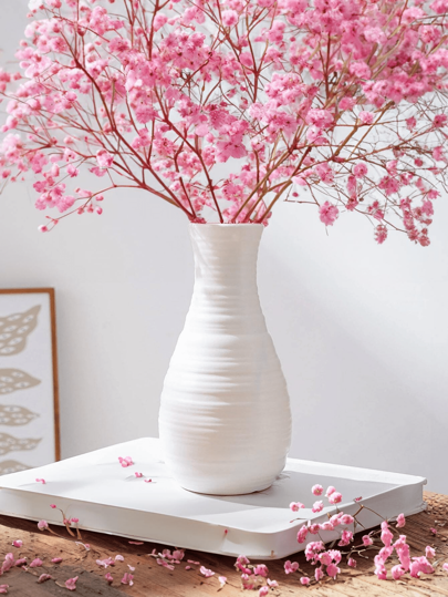 1pc Minimalist Moderne Wit Vase, Unbreakable Home Vase Living Room, Creative Bloemen Indoor Anti Drop, UV, Dry Flower Container, Balcony Potted Plants DIY Cultivation Pot, Plants, Nursery Bottle, Tabletop Wet Bohemian Halloween Rama ation ations Room Glass