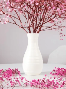 1 件简约现代白色花瓶，牢不可破的花瓶，客厅家居装饰花瓶，创意花瓶，室内装饰花瓶，防摔，防紫外线，干花容器，现代花瓶，阳台盆栽植物 DIY 花卉栽培花瓶，花盆，盆栽植物，育苗瓶，育苗盆，适用于桌面装饰，干湿花容器，波西米亚风格，万圣节装饰，装饰拉玛装饰 - 白色 - 查看 3