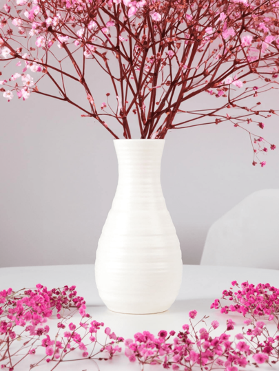 1pc Minimalist Moderne Wit Vase, Unbreakable Home Vase Living Room, Creative Bloemen Indoor Anti Drop, UV, Dry Flower Container, Balcony Potted Plants DIY Cultivation Pot, Plants, Nursery Bottle, Tabletop Wet Bohemian Halloween Rama ation ations Room Glass view 3