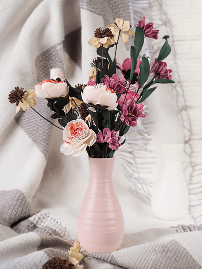 1pc Minimalist Moderne Wit Vase, Unbreakable Home Vase Living Room, Creative Bloemen Indoor Anti Drop, UV, Dry Flower Container, Balcony Potted Plants DIY Cultivation Pot, Plants, Nursery Bottle, Tabletop Wet Bohemian Halloween Rama ation ations Room Glass view 7