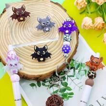 3pcs Bat Silicone Focal Beads Set - Cute 3D Characters For Diy Jewelry, Keychains & Bracelets Crafting - Multicolor - View 7