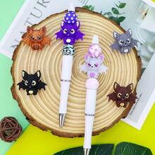 3pcs Bat Silicone Focal Beads Set - Cute 3D Characters For Diy Jewelry, Keychains & Bracelets Crafting - Multicolor - View 5